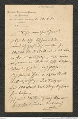 Nachlass Franz Steindachner, Brief von Haak an Franz Steindachner (30.04.1881), Inv.Nr. 190.01, Seite 1